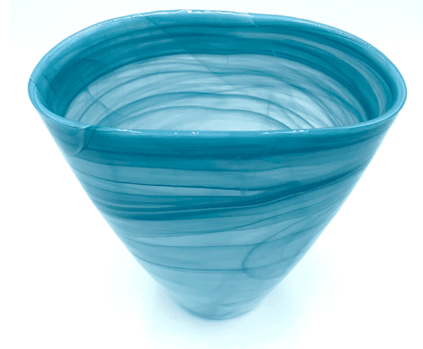 Vase 80 - Blue Wave Glass Short - Image 2