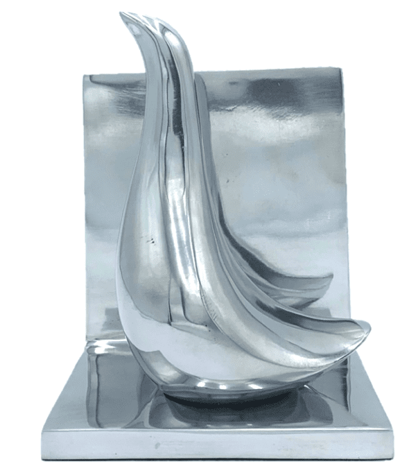 Chrome Abstract Bird Book Ends (Set of 2) - Image 2