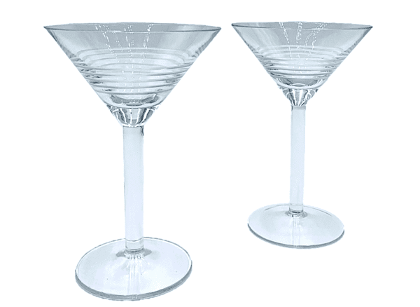 Martini Glasses - White Ribbed (Set of 2)