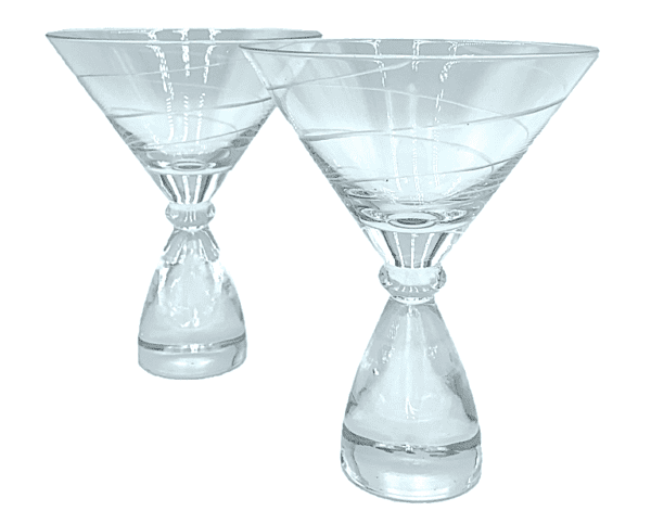 Martini Glasses - White Swirls (Set of 2)