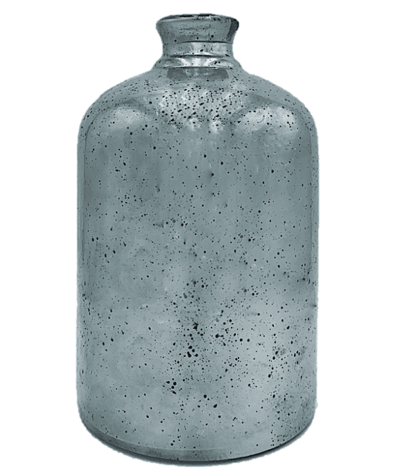 Vase 96 - Small Silver Bottle Neck Speckled Vase
