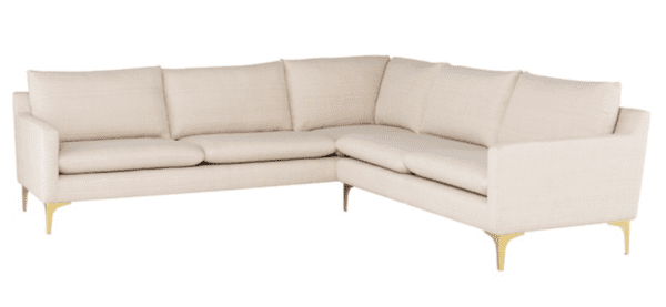 Morocco L Shaped Sectional - Gold Legs