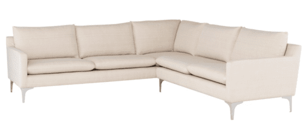 Morocco L Shaped Sectional - Silver Legs