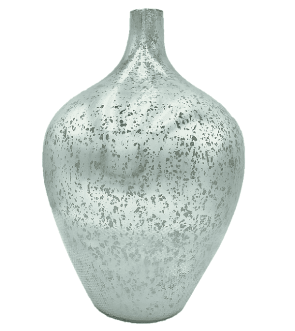 Vase 105 - Matte Soft Silver Mercury Glass Vase