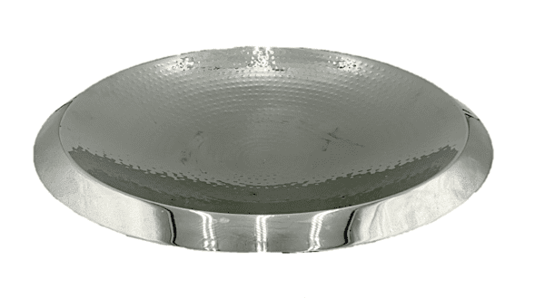Decorative Dish 22 - Round Chrome Hammered