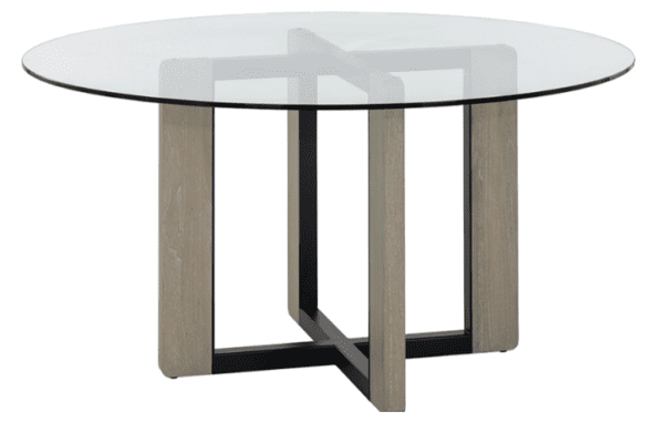 Brielle Dining Table - Grey/Black Base With Clear Glass