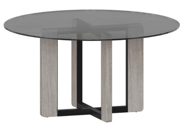 Brielle Dining Table - Black/Grey Base with Smoked Glass
