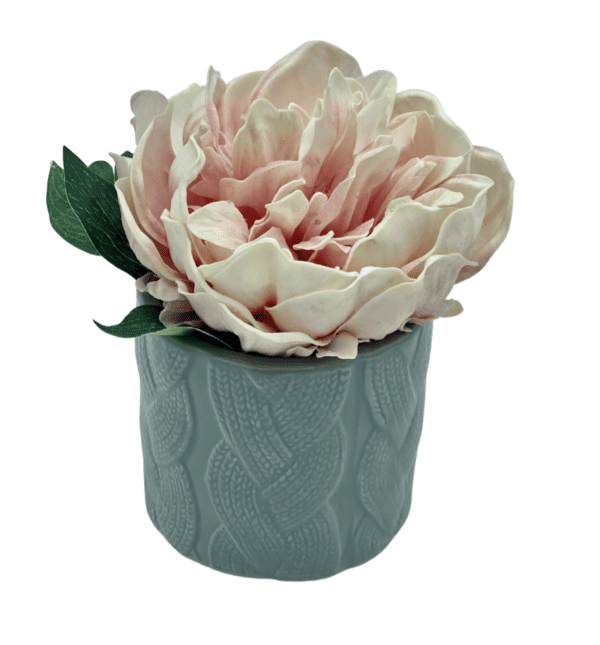 Arrangement 74 - Peony in Grey Knit Pattern Vase