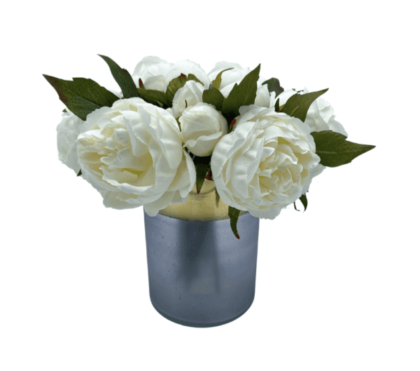 Arrangement 76 - Peonies in Grey/Gold Glass Vase
