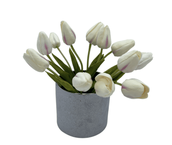 Arrangement 78 - Tulips in Textured Silver Vase