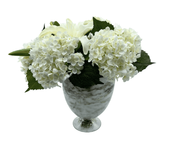 Arrangement 86 - Lilies & Hydrangeas in Glass Vase