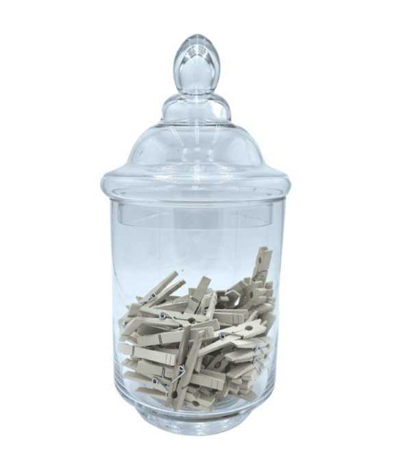 Clothes Pegs in a Glass Jar