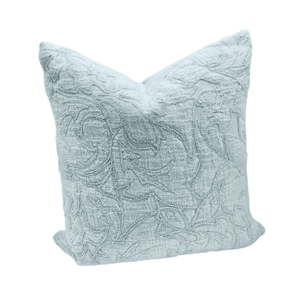 AC219 - Cushion White Leaves With Beads