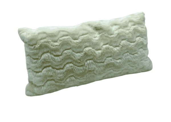 AC230 - Faux Fur Ivory Rectangular Cushion with Wave Pattern