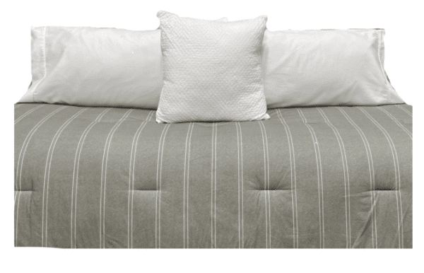 K12 - King Comforter Soft Grey with White Stripes (4-piece set)