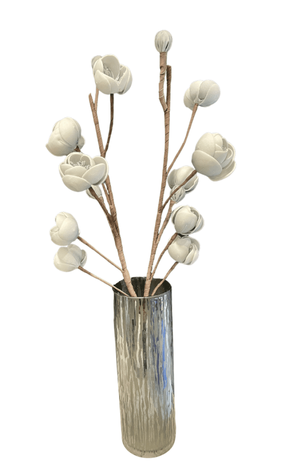Arrangement 98 - Grey Lotus Flowers in Black Vase