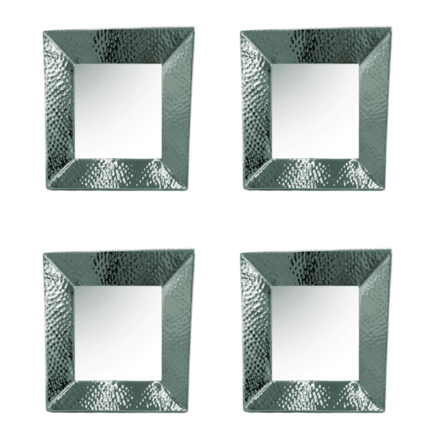 M67 - Set of 4 Chrome Framed Square Mirrors