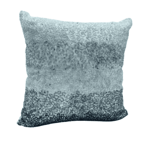 AC249 - Silver Sequin Gradient  White Square Cushion