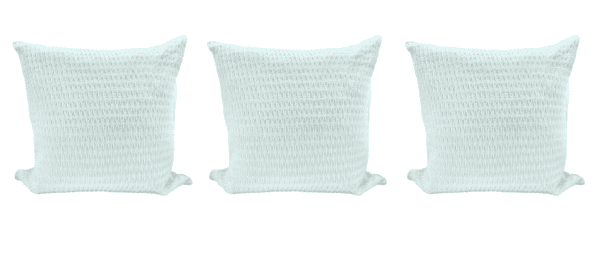 Euro Sham 03 – White Ruched Pattern (Set of 3)