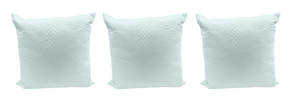 Euro 09 - White Geometric Line Pattern Embroidery (Set of 3)