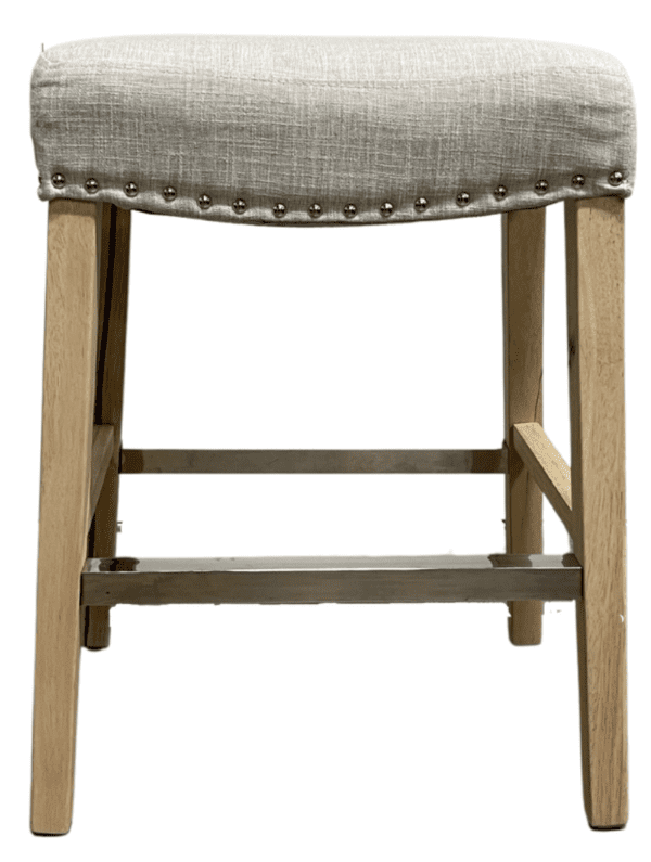 Victoria Linen counter stool - Light legs - Image 2