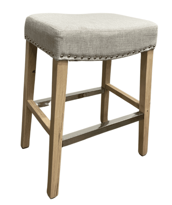 Victoria Linen counter stool - Light legs - Image 4