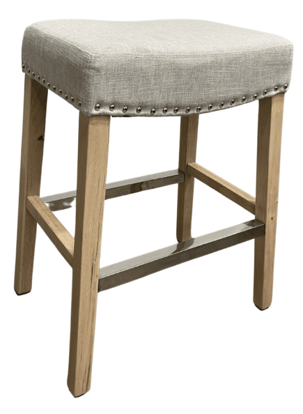 Victoria Linen counter stool - Light legs