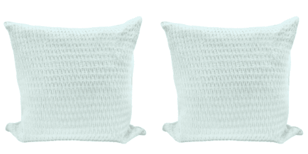 Euro Sham 14 White Ruched Pattern (Set of 2)