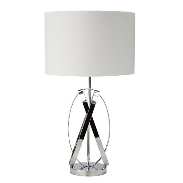 LP28 - Pair of Lamps Silver 'X' Base