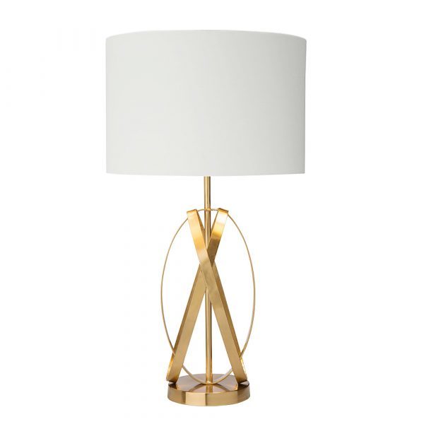 LP36 - Pair of Lamps Gold Base 'X' Base