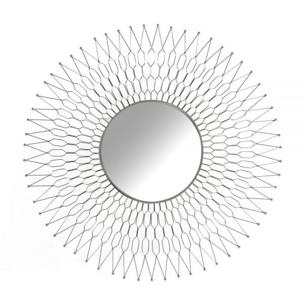 M23 - Mirror Round Silver Starburst