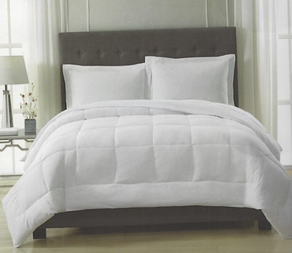K05 - King White Quilted with Soft Square Pattern (3-Piece Set)