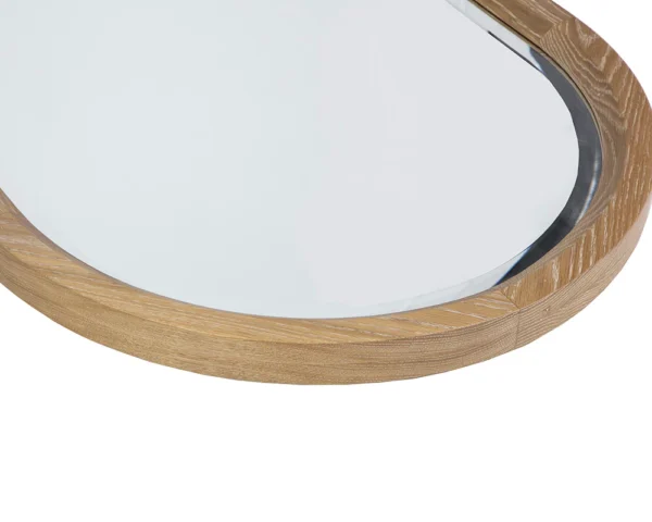M94 - Arched Leaning Light Oak Wood Frame Mirror - Image 2